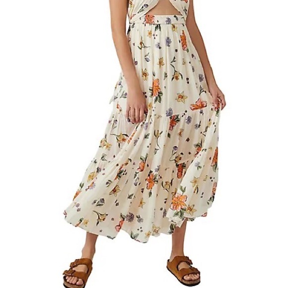 Luna Floral Print Convertible Maxi In Ivory Combo - Picture 4 of 13